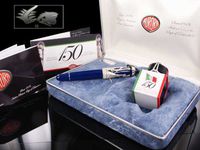 Aurora Torino 150 Blue with Sterling Silver Overlay Medium Point Fountain Pen - AU-800IT-M