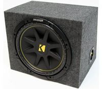 ASC Package Single 12" Kicker Sub Box Sealed Rearfire Subwoofer Enclosure C12 Comp 300 Watts Peak