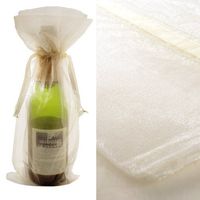 10x Ivory Bottle & Wine Organza Favor Gift Bags 6.5x15 inch ($0.94 each)