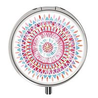 Pill Case Pocket, Round Stainless Medicine Tablet Pill case for Man Small，Compact 3 Compartment Pill Box for Travelling -Datura