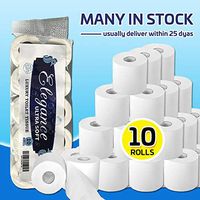 White Silky & Smooth Soft Professional Series Premium 4-Ply Toilet Paper, Home Kitchen Toilet Tissue, Soft, Strong and Highly Absorbent Hand Towels for Daily Use (10 Rolls)