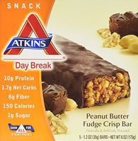 Atkins Day Break Peanut Butter Fudge Crisp Bar, 5 Count