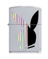 Zippo Playboy Lines Pocket Lighter, Satin Chrome