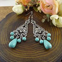 1set New Chic Fashion Womens Jewelry Turquoise bead Type Ear Stud Earrings Gift Best Accessory Bright Designer Novelty Prom Bangle Comfortable Charms Cute