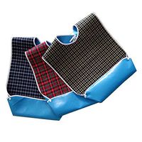 3PCS Adult Bibs for Eating with Optional Crumb Catcher Waterproof Dining Bibs Clothing Protectors for Eldly