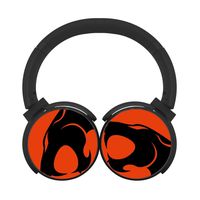 Cartoon Thunder-Cats Multicolor Folding Design Wireless Bluetooth Headphones Cute with Mic Over Ear, Headsets for iPhone, Ipad, Smartphone and Tv, 3.5Mm Plug Black