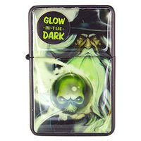 Glow-in-the-Dark Dual Flame Blue Turbo Lighter - Wizard