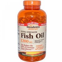 Sundown Naturals Extra Strength Fish Oil 1200 Mg 300 Softgels Per Bottle (Pack of 2 Bottles)
