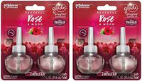Glade Plugins Scented Oil Refills - Limited Edition Holiday Collection - Peaceful Rose & Wood - 2 Count Oil Refills Per Package - Pack of 2 Packages