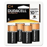 Coppertop Alkaline Batteries with Duralock Power Preserve Technology, C, 4/pk