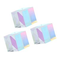 UKCOCO 3 Pack Optical Glass, RGB Dispersion Prism Cube, Perfect for Teaching Light Spectrum Physics (Varied Size)