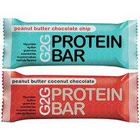G2G Protein Bars - 2 Boxes Meal Replacement Bar to Support Clean Eating, Gluten Free - One Box Each of Peanut Butter Chocolate Chip and Peanut Butter Coconut Chocolate, 16 Bars