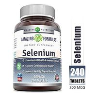 Amazing Nutrition Selenium * 200mcg Natural Selenium Yeast * 240 Tablets Per Bottle  * Promotes Cell Health, Immune Function, Cardiovascular Health and Healthy Thyroid Function and More.