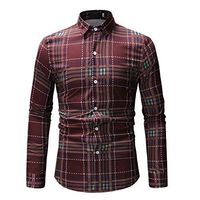 ✦HebeTop✦ Men's Stylish Floral Long Sleeve Shirt Casual Slim Shirts Tops Blouse Red