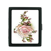 Perfection In Style Metal Cigarette Case Vintage Flowers Design 006