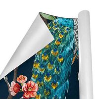 Gift Wrapping Paper Roll Peacock Floral Tree for Birthday,Holiday,Wedding,Baby Shower Gift Wrap - 3Rolls - 58inch x 23inch Per Roll