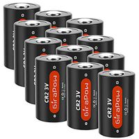 Girapow CR2 3V Lithium Batteries, 3-Volt 800mAh Non-rechargeable High Performance with PTC Protected for Golf Rangefinder, Mini 25 50, Flashlight, Electronic Toys, Alarm Systems, 12-Count