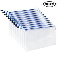 Ofilon Zipper Envelope Pouch, Pack of 10, Water-resistant PVC Zippered File Bag Storage for Office Document, Business Receipts, Magazine, Toys, Cosmetics,Travel Accessories Organizer (B4 15.4''x11'')