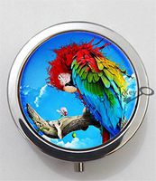 BlackKey Parrot Bird 3-Compartment Decorative Pocket Gift Box Case Organizer for Pill, Color 1 -2320