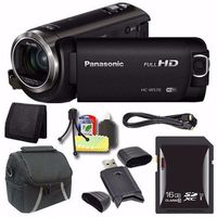 Panasonic HC-W570 HD Camcorder + 16GB SDXC Card + Case + Card Reader + Card Wallet Saver Bundle