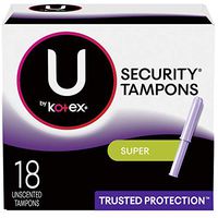 Kotex Security Tampons with Plastic Applicator, Super Absorbency, 18 ct