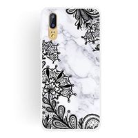 JUNXI Phone case Phone Cover Lace Flower Matte Semi-Transparent TPU Marble Mobile Phone Case for Huawei P20 Lite/Nova 3e Smooth Feeling