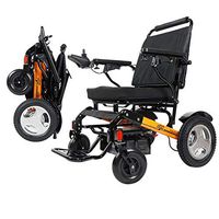 2020 Lightweight Fold Foldable Portable Electric Wheelchair Deluxe Powerful Dual Motor Compact Mobility Aid Wheel Chair - Weighs only 52 lbs with Battery - Supports 265 lbs (Orange)…