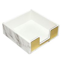MultiBey Sticky Note Holder Marble White Texture with Gold