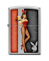 Zippo Playboy Pocket Lighter, Red & Black/High Polish Chrome