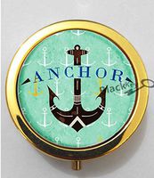 BlackKey Beautiful Anchor 3-Compartment Decorative Pocket Gift Box Case Organizer for Pill, Color 2 -1646