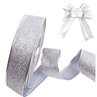 Da.Wa Siliver Party Ribbon Wired Edge for Bows/Gift Wrapping,2"x78"