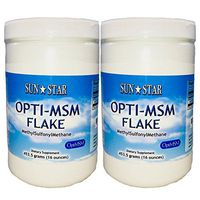 Sun Star Organics OptiMSM (Methylsulfonylmethane) Flake Powder 1 Lb (2 Pack) Natural Sulfur Supplement. Great for Hair, Skin and Nails. Relief for Joint Inflammation