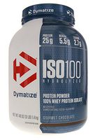  Dymatize ISO 100 Hydrolyzed Whey Protein Powder Isolate, Gourmet Chocolate, 3 Pound