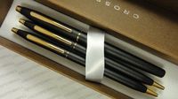 Cross Made in the USA Century Classic Trio of Satin Matte Black and 23k Gold Appointment Selectip Rollerball Pen , Ball-point Pen and 0.9mm Pencil Set. Very Rare Made in Lincoln Rhode Island, USA .