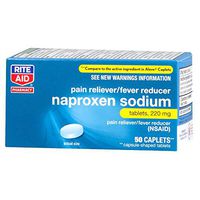 Rite Aid Naproxen Sodium Pain Relief Pills, 220 mg Caplets - 50 Count | NSAID Pain Reliever