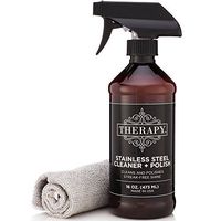 Therapy Premium Stainless Steel Cleaner & Polish - Includes Large Microfiber Cloth, 16 fl oz