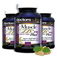 Natural Sleep Aid Muscle Ezze PM Plus Night Time Capsules (Pack of 3) by Doctors Nutra Nutraceuticals Non-Habit Forming Sleeping Pill Relief with Melatonin, Valerian, Chamomile, Lemon Balm and Herbs