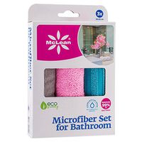 Bathroom Cleaning Set Ultra Absorbent – Best for Windows, Mirrors, Shiny Appliances, Reduce Chemicals and Paper Towels Use. Eco-Friendly, Works Like Magic, Non-Scratch – Set of 3