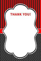 30 Thank You Cards Black White Red Polka Dots Stripes Design Baby Shower Birthday Party + 30 White Envelopes