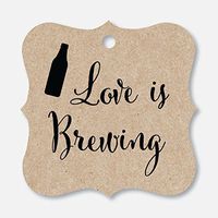 24 ct Love Is Brewing Wedding Favor Tags, Beer, Teapot, Coffee Cup (FS-204-KRB)