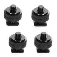 TEZONG 3/8" Flash Hot Shoe Tripod Screw Converter Camera Mount Adapter with Double Nuts for DSLR Camera Rig Monitor LED Video Light 4Pack
