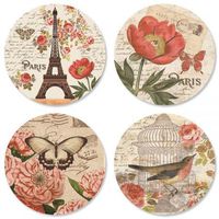 Parisian Postcard Every Day Envelope Seals - Set of 144 1-1/2" diameter Self-Adhesive, Flat-Sheet Every Day sticker Seals