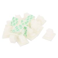uxcell Self-Adhesive Cable Wire Cord Tie Clamp Sticker Clip 18Pcs White