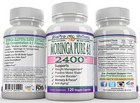Moringa Oleifera 4:1 Extract Focus Brain Mood Weight Management Memory Max Strength Pure 2400mg Whole Super Food Plus Immune Boost Anti Aging Diet Supplement Senior Organic Tree Leaf Powder Pill 120ct