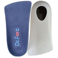Dr. Foot's 3/4 Length Orthotics Insoles with Self Adhesive for Correct Flat Feet, Fallen Arches, Over-Pronation, Plantar Fasciitis, Heel Spurs (XL - M11.5-13.5)