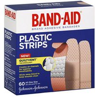 BAND-AID Plastic Strips All One Size 60 Each (Pack of 4)