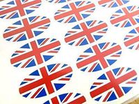 Minilabel Pack Of 30 , 51X25mm Oval , Union Jack British Self-Stick Gb Flag Labels Great Britain Stickers