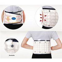 Lumbar Support Decompression Therapy Belt Physio Back Brace Spinal Pain Relief (White)