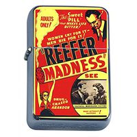Silver Flip Top Oil Lighter Vintage Poster D-019 Reefer Madness 1936