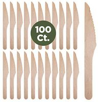 Prexware Biodegradabel Eco-friendly Go green Birchwood Disposable Wooden Knives set of 100
